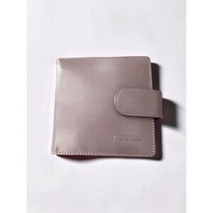 Moda Spana Pink Mauve Leather Side Snap Card Holder 3.75x3.75 NEW